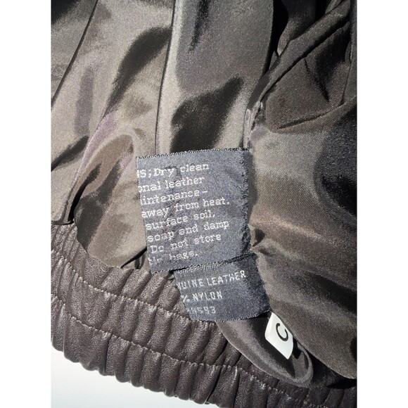 Members Only Men’s Brown Leather Full Zip Jacket Size 46 Lined Bomber Jacket EUC - Picture 11 of 12